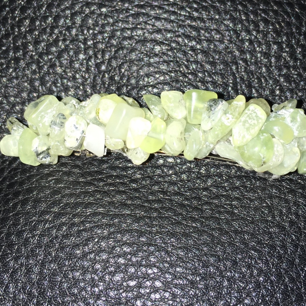 Amazite covered barrette handmade